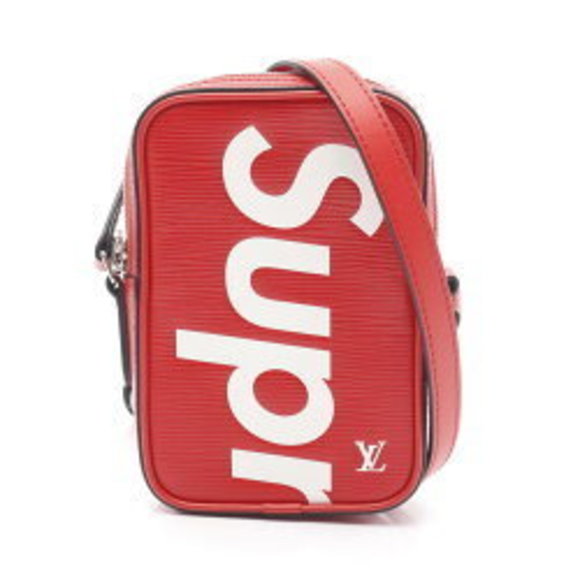 Louis Vuitton SUPREME Danube Shoulder Bag Epi Leather Red White - Picture 1 of 8